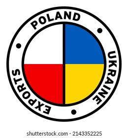 Round Poland Ukraine Exports Flag Clipart