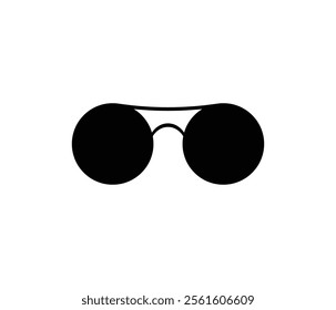 Round polarized sunglasses vector icon, shades protective eyewear flat icon in modern style