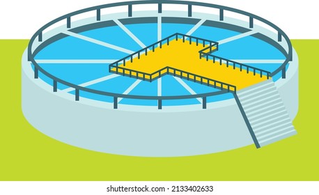 round ponds for recycle dirty sewage water Concept vector icon design, Water Treatment and Purification Plant symbol, Environment Friendly Industry Sign, Desalination Biotechnology stock illustration