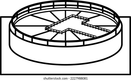 round ponds for recycle dirty sewage water Concept vector outline icon design, Water Treatment and Purification Plant symbol, Sterilization and Filtration Industry Sign, Desalination Biotechnology