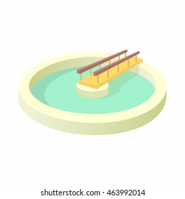 Round pool icon in cartoon style isolated on white background. Water supplies symbol