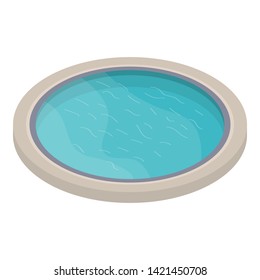 Round pool icon. Isometric of round pool vector icon for web design isolated on white background