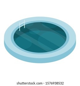 Round pool icon. Isometric of round pool vector icon for web design isolated on white background