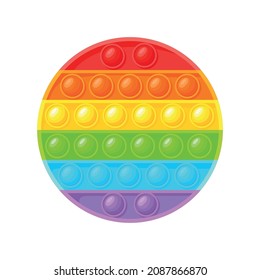 Round pop it. Circle shape sphere with bubbles, vector illustration isolated on white background