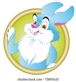 round portrait of the rabbit