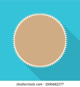 Round postage stamp icon. Flat illustration of round postage stamp vector icon for web