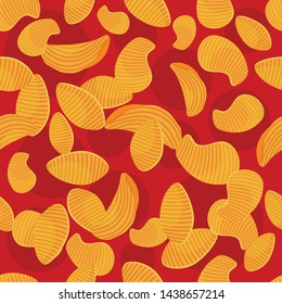 round potato chips seamless pattern