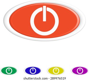 Round power button icon Set. Vector illustration