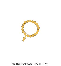 round prayer beads icon Ramadan and Islamic Eid