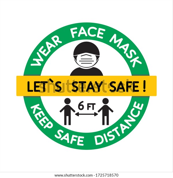 Social Distance Wood Store Shop Boutique Sign Keep Safe Distance Pandemic Please Wear A Mask