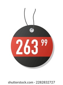 Round pricetag Black Friday. Discounts, sales and promotions, special and limited offer. Marketing and promotion of goods on Internet. Holiday and festival. Cartoon flat vector illustration