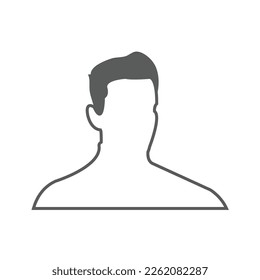 Round profile image of male avatar for social networks with half circle. Fashion, beauty, blue and black. Bright vector illustration in trendy style.