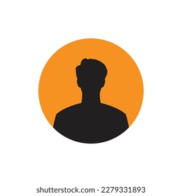 Round profile image of man avatar for social networks. Fashion, beauty, blue and black. Bright vector illustration in trendy style.