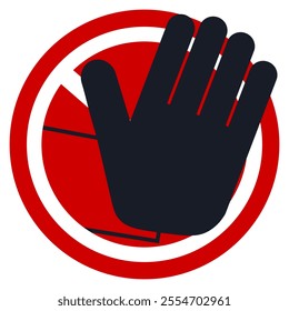 Round prohibition sign for entry and entry. EPS vector illustration.