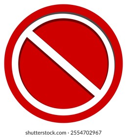 Round prohibition sign for entry and entry. EPS vector illustration.