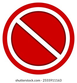 Round prohibition sign for entry and exit. EPS vector illustration.