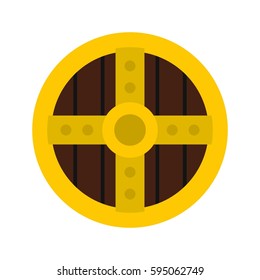 Round protective shield icon isolated on white background vector illustration
