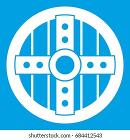 Round protective shield icon white