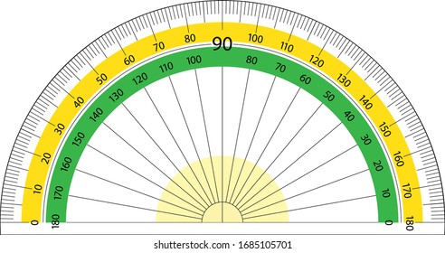 Round protractor on white background illustration