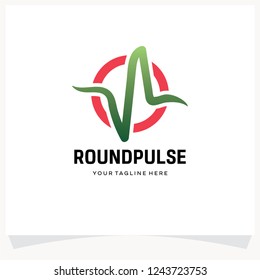 Round Pulse Logo Design Template