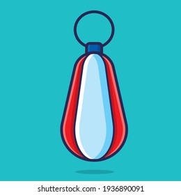 round punching bag isolated cartoon vector illustration in flat style