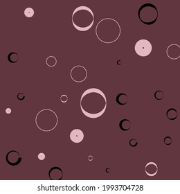 Round Purple Bordo Bagel Modern Style Background. Dark Calm Retro Oval Elegant Circles Modern Design. Pink Black Light Pastel Minimal Ornamental Fabrics. Classical Donut Curves Vector llustration.
