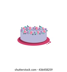 Round Purple Cake