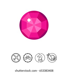 Round purple gemstone vector icon