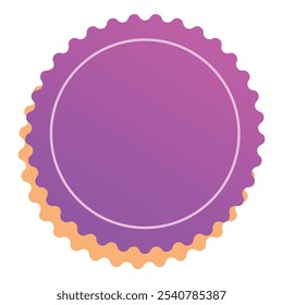 Round purple gradient sticker with scalloped edge for branding, offers, product labels, website badges, marketing, advertising, etc
