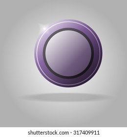 Round purple sticker tag with shine

