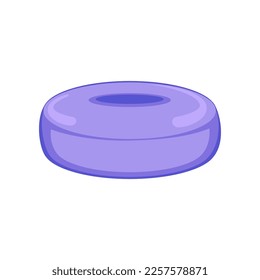 Round purple swimming ring for pool or sea vector illustration. Equipment or toy for water activities in shape of circle isolated on white background. Summer, holidays concept