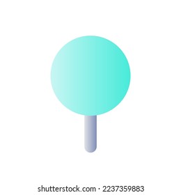 Round pushpin flat gradient color ui icon. Identifying location on map. Organize digital notes. Simple filled pictogram. GUI, UX design for mobile application. Vector isolated RGB illustration