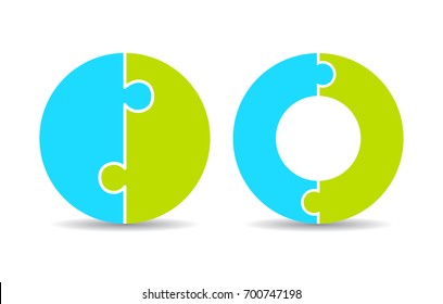 Round puzzle diagrams vector eps illustration isolated on white background
