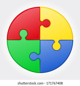 round puzzle vector illustration isolated on white background
