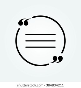 Round Quote Icon Isolated On White Background