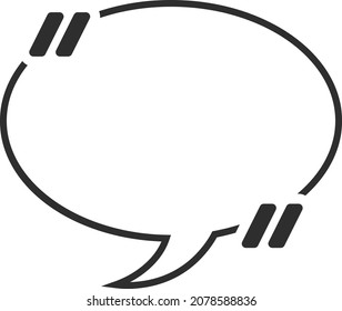 Round quote template. Empty speech bubble box
