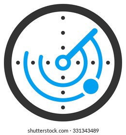 Round Radar vector icon. Style is flat symbol, rounded angles, white background.