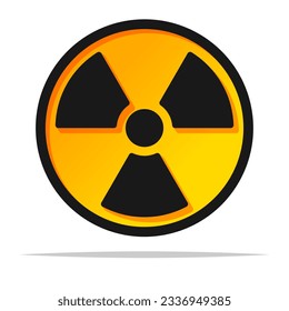 Ilustración aislada del vector del símbolo radiactivo redondo
