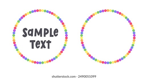 Round rainbow frame border. Pride month flag concept. Vector flat illustration.