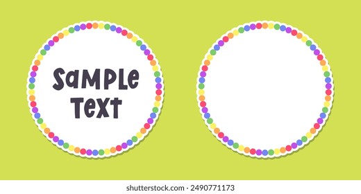 Round rainbow frame border. Pride month flag concept. Vector flat illustration.