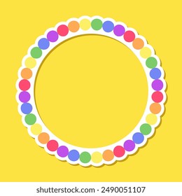 Round rainbow frame. Border template with copy space. Pride month flag concept. Vector flat illustration.