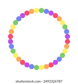 Round rainbow frame. Border template with copy space. Pride month flag concept. Vector flat illustration.