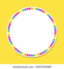 Round rainbow frame. Border template with copy space. Pride month flag concept. Vector flat illustration.