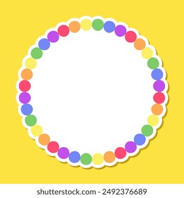 Round rainbow frame. Border template with copy space. Pride month flag concept. Vector flat illustration.