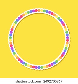 Round rainbow frame. Border template with copy space. Pride month flag concept. Vector flat illustration.