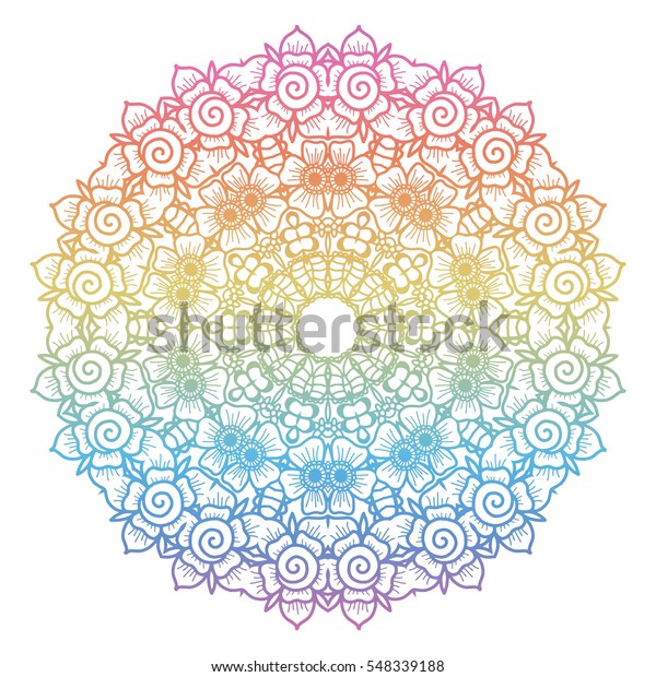 Download Round Rainbow Gradient Mandala Backgroundcreative Vector ...