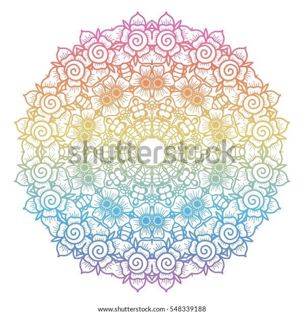 Download Round Rainbow Gradient Mandala Backgroundcreative Vector Stock Vector (Royalty Free) 548339188