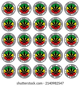 Round Rasta Marijuana Flag Clipart Set