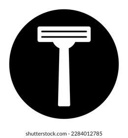 Round razor blade silhouette icon. Vector.