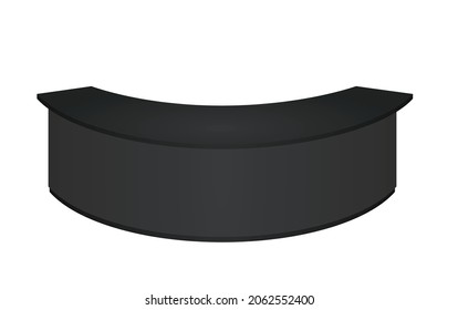 Round reception desk. vector illustration